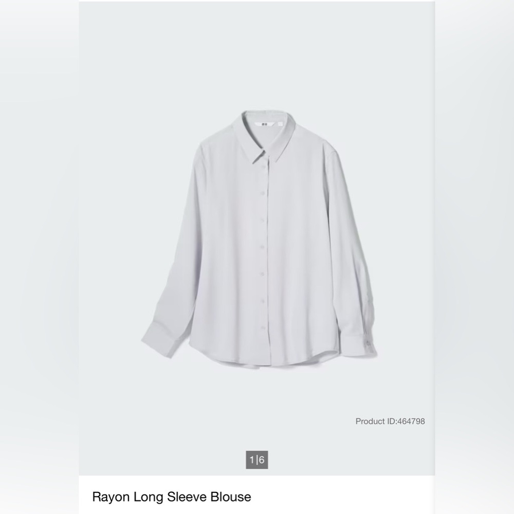 NEW UNIQLO RAYON LONG SLEEVE BLOUSE